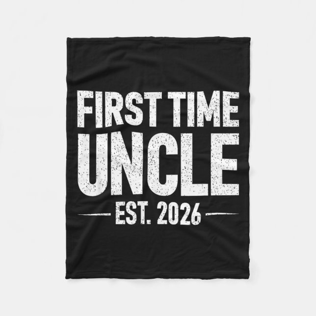 Couverture Polaire First Time Uncle Est. 2026 Funny New Uncle  (Devant)
