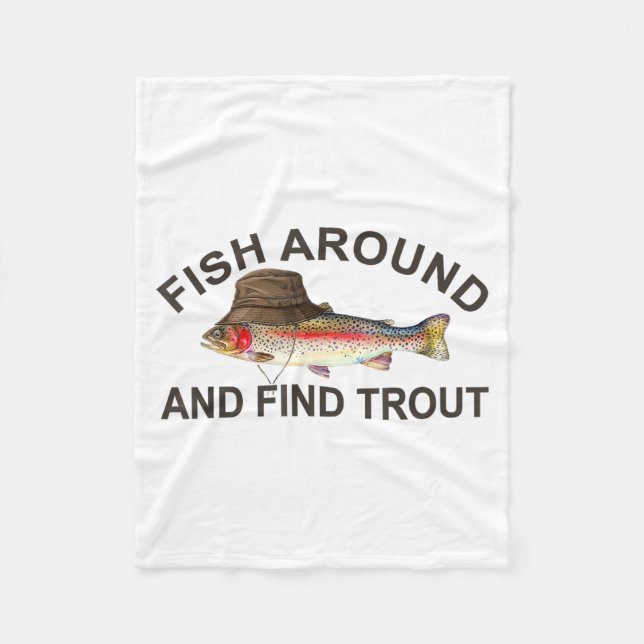 Couverture Polaire Fish Around Find Trout, Funny Fisherman Fishing Jo (Devant)