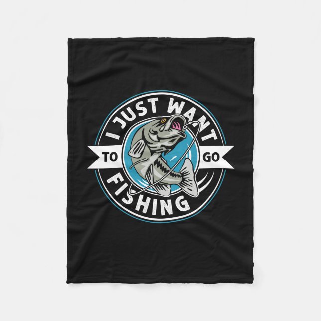 Couverture Polaire Fisher Gift Je Veux Juste Aller Pêcher (Devant)