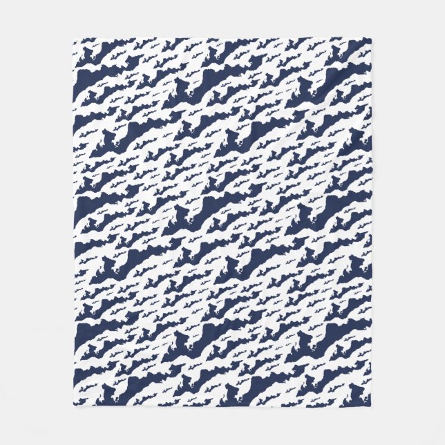 Couverture Polaire Fishers Island Fleece Blanket – Blue/White (Devant)