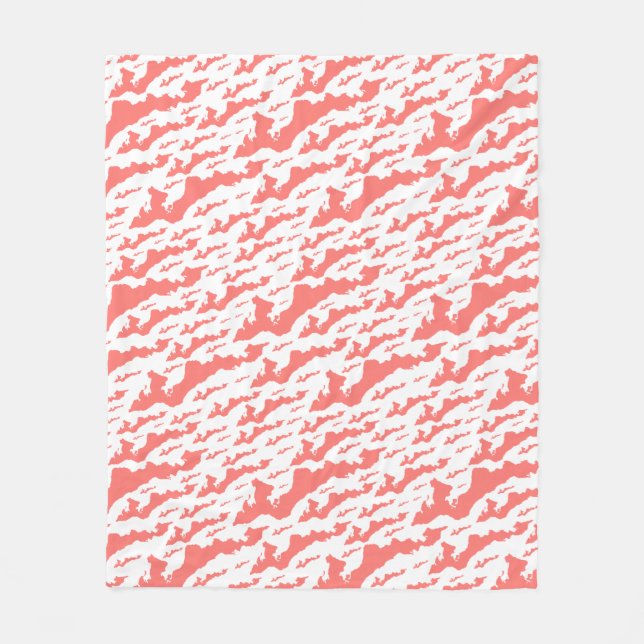 Couverture Polaire Fishers Island Fleece Blanket – Pink/White (Devant)