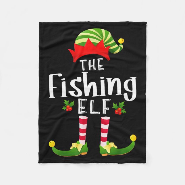 Couverture Polaire Fishing Christmas Elf Matching Pajama X-mas Party  (Devant)