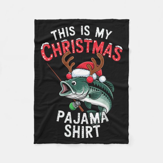 Couverture Polaire Fishing This Is My Christmas Pajama B Fish Santa H (Devant)
