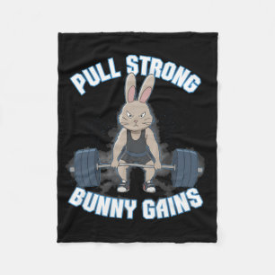 Couverture Polaire Fitness Bunny Bodybuilder Tirer de solides gains B
