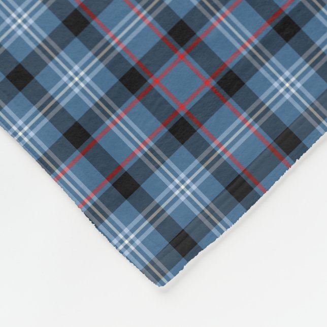 Couverture Polaire Fitzgerald Tartan bleu et noir (Coin)