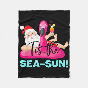 Couverture Polaire Flamant du Père Noël Flotte C'est La Mer-soleil No