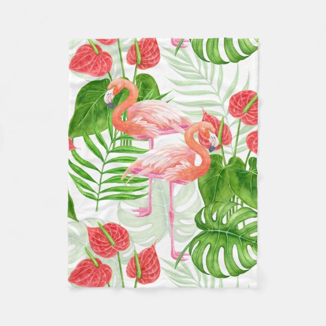 Couverture Polaire Flamant rose (Devant)