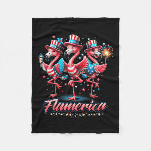 Couverture Polaire Flamant rose 4 juillet Patriotique Usa Independenc