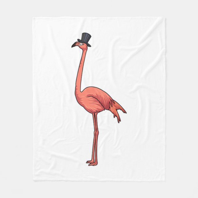 Couverture Polaire Flamant rose avec Casquette (Devant)