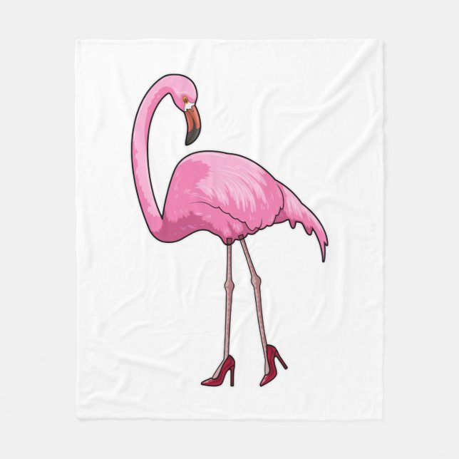 Couverture Polaire Flamant rose avec talons hauts (Devant)