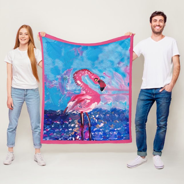 Couverture Polaire Flamant rose Bird (En situation)