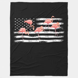 Couverture Polaire Flamant rose caricature rose Cute USA Drapeau 4 ju