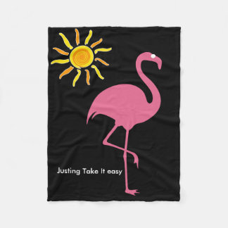 Couverture Polaire Flamant rose de plage tropical