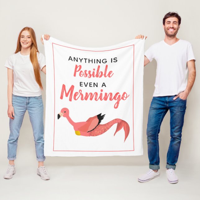 Couverture Polaire Flamant rose de sirène rose mignon Inspiration (En situation)