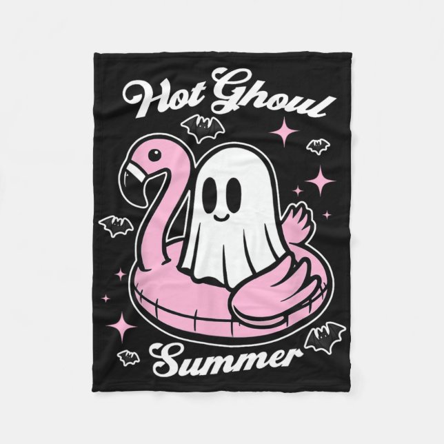 Couverture Polaire Flamant rose d'été de Hot Ghoul Ghost Summerween (Devant)