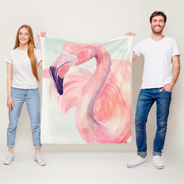 Couverture Polaire Flamant rose Pastel (En situation)
