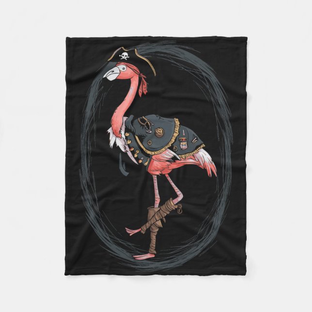 Couverture Polaire Flamant rose Pirate drôle Idée de costume d'Hallow (Devant)