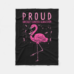 Couverture Polaire Flamant rose survivant Pink Breast Cancer Sensibil
