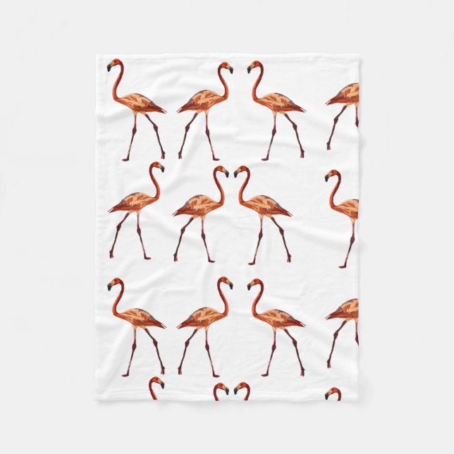 Couverture Polaire Flamants roses roses Blanche polaire, Petite (Devant)