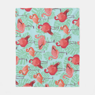 Couverture Polaire Flamants roses roses : Exotic Seamless Motif.
