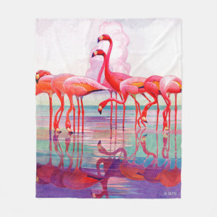 Couverture Polaire Flamants roses roses par Francis Lee Jaques