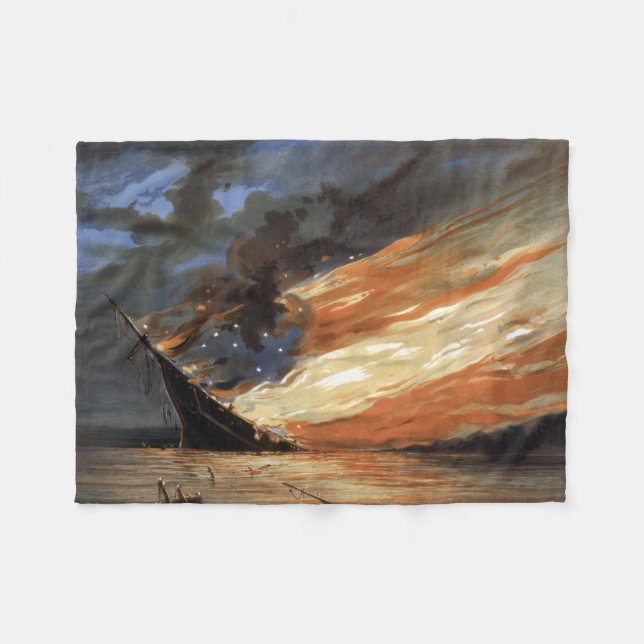Couverture Polaire Flambeaux de la guerre civile rebelle sur le feu d (Devant (Horizontal))
