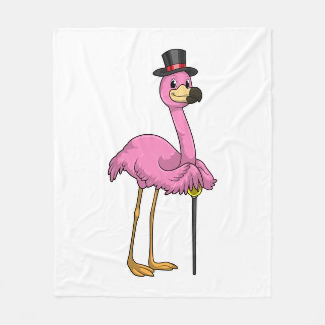 Couverture Polaire Flamingo as Pensioner with Walking stick (Devant)