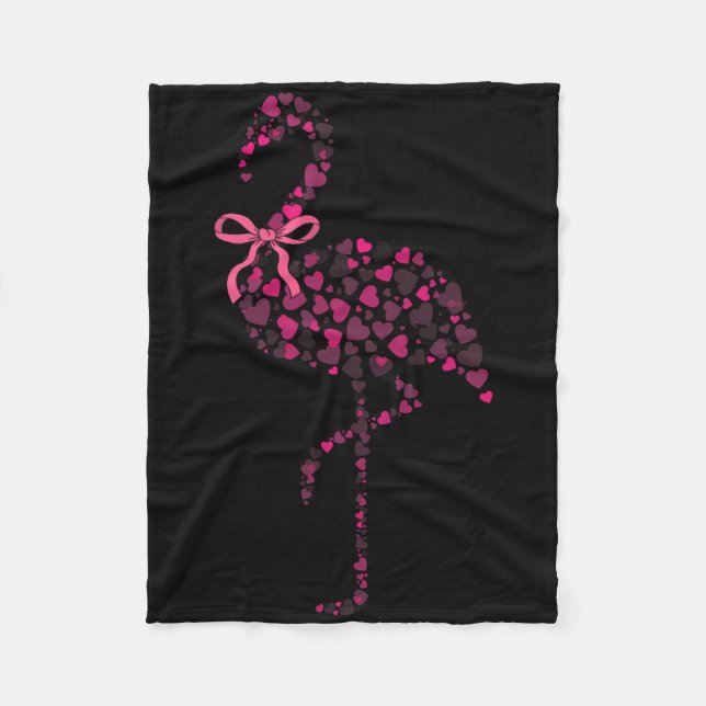 Couverture Polaire Flamingo Coquet Cœur Mignon Rose Saint-Valentin  (Devant)