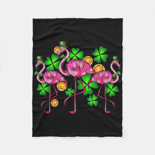 Couverture Polaire Flamingo Irlandais Saint Patrick Jour Oiseaux Anim (Devant)
