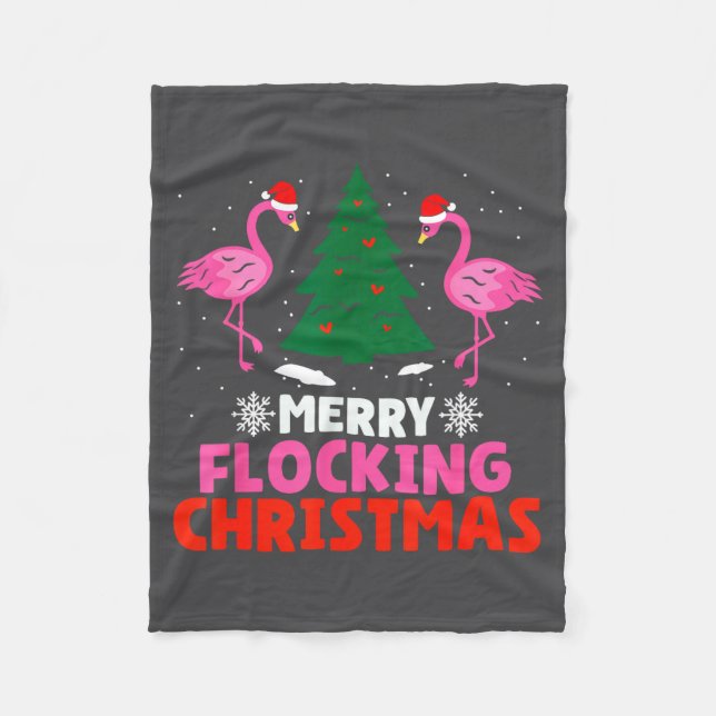 Couverture Polaire Flamingo Merry Flocking Christmas Funny Xmas Men W (Devant)