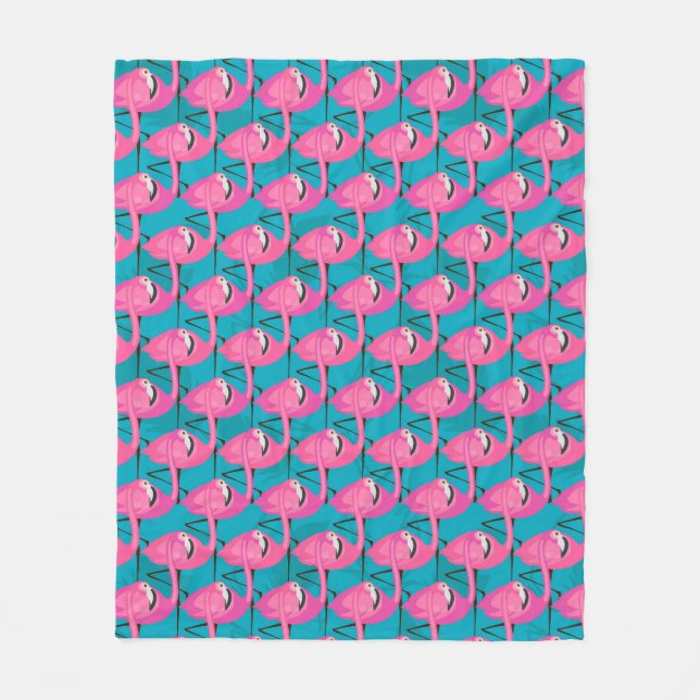 Couverture Polaire Flamongos au néon (Devant)