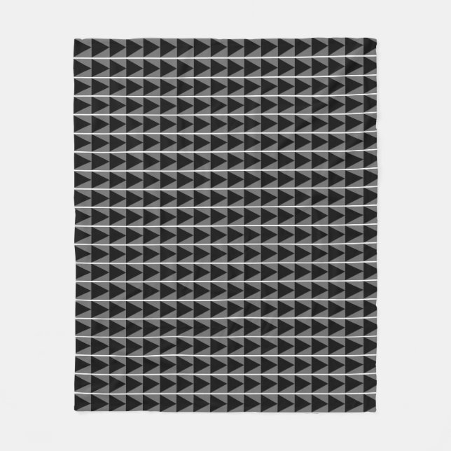 Couverture Polaire Flèche d'obsidienne, Abstrait Géométrique Noir Gri (Devant)