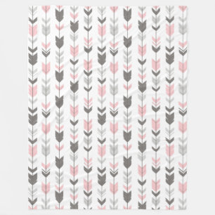 Couverture Polaire Flèche Flèche Flèche Blanche - rose/gris/blanc