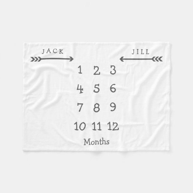 Couverture Polaire Flèche moderne Twin Milestone Baby Blanket (Devant (Horizontal))