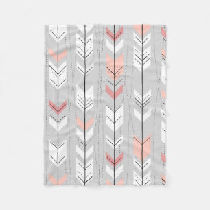 Couverture Polaire Flèches chaudes élégantes de rose de blanc gris