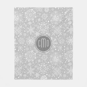 Couverture Polaire Flèches de Noël gris clair et blanc