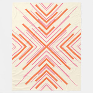 Couverture Polaire Flèches en rose, orange et crème