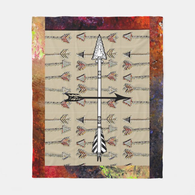 Couverture Polaire Flèches Tribal Moderne Fleece Jeter Blanket (Devant)
