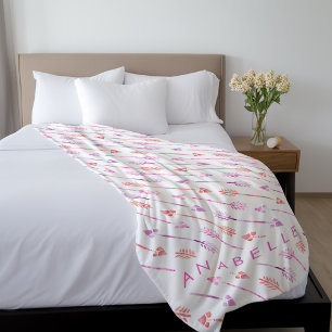 Couverture Polaire Flèches violettes rose orange