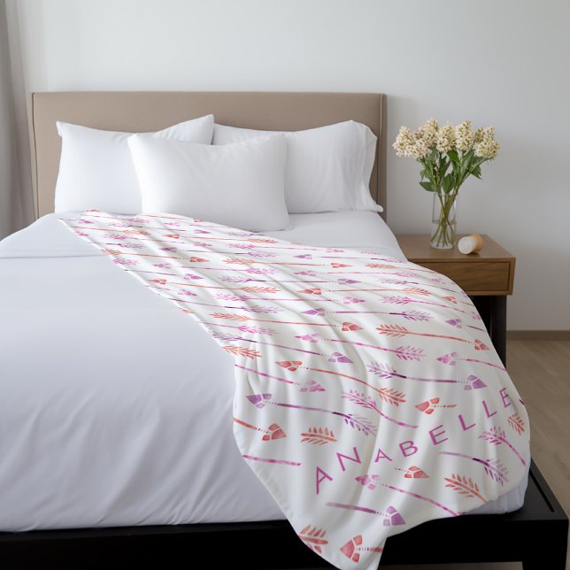 Couverture Polaire Flèches violettes rose orange (Créateur téléchargé)