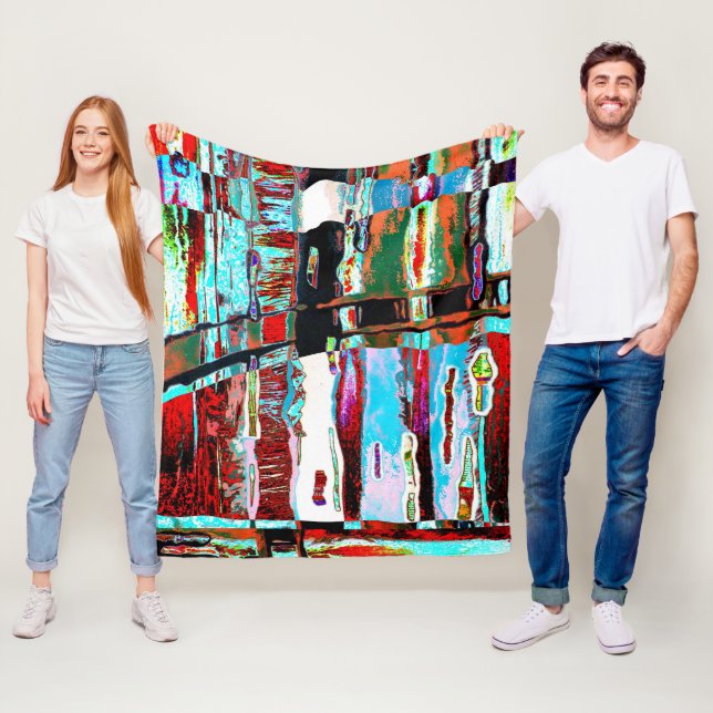 Couverture Polaire Fleece Blanket Collapse Reflection Abstract Design (En situation)