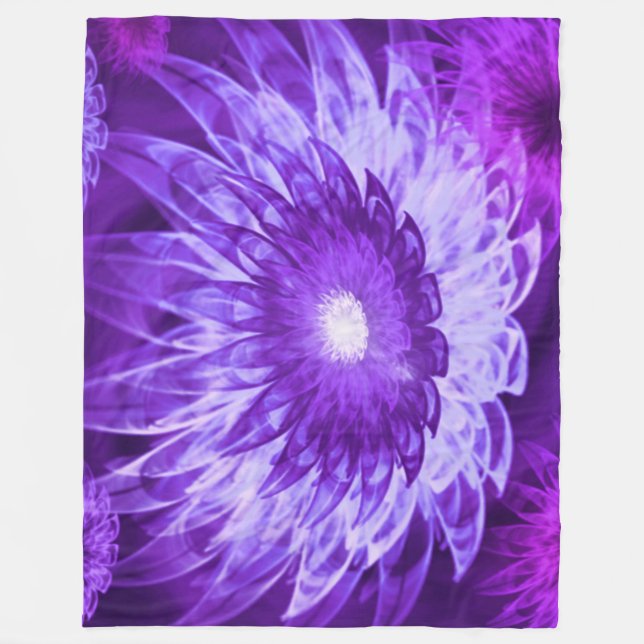 Couverture Polaire Fleece Blanket Fleurs d'Imaginaire violet (Devant)