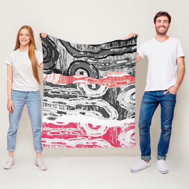 Couverture Polaire Fleece Blanket – Friction Lands Abstract Design (En situation)