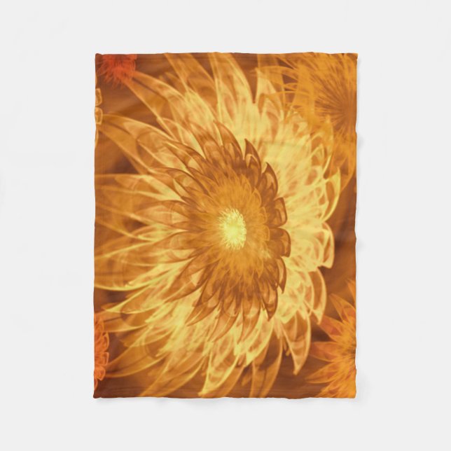 Couverture Polaire Fleece Blanket Imaginaire Fleurs Jaune (Devant)