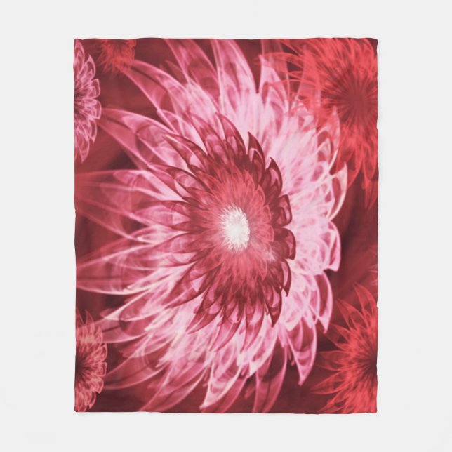 Couverture Polaire Fleece Blanket Imaginaire Fleurs Rouge (Devant)