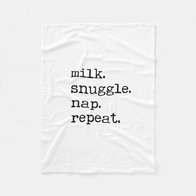 Couverture Polaire Fleece Blanket - Milk, Snuggle, Nap, Repeat (Devant)