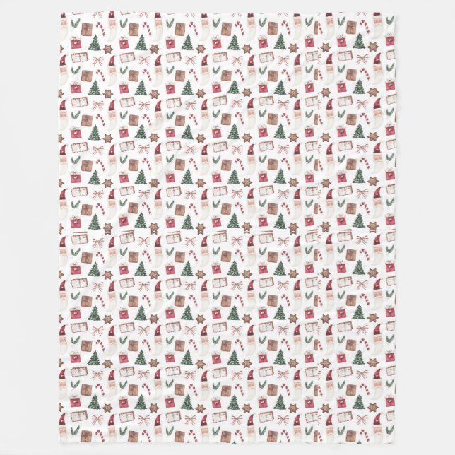 Couverture Polaire Fleece Blanket Motif de Noël (Devant)