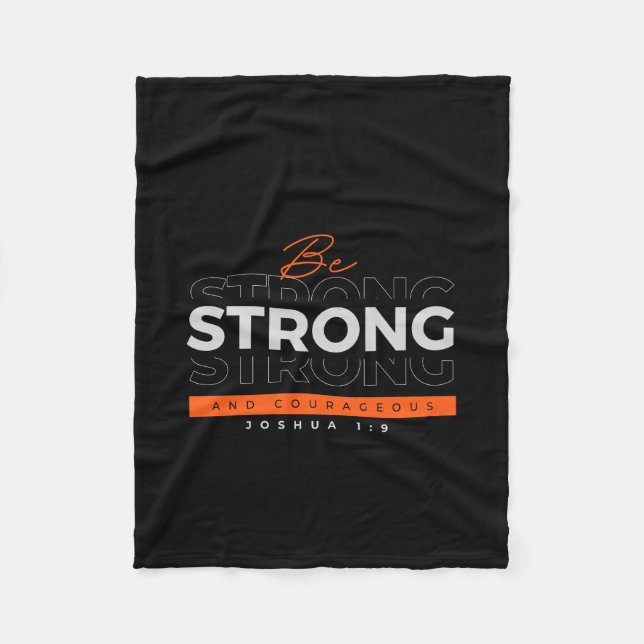 Couverture Polaire Fleece Blanket Motivation Bible Verse Joshua 1:9 (Devant)