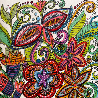 Couverture Polaire Fleece florale multicolore