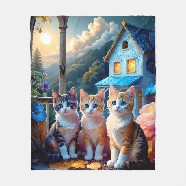 Couverture Polaire Fleece Kittens to cuddle Cuddle With Blanket (Devant)